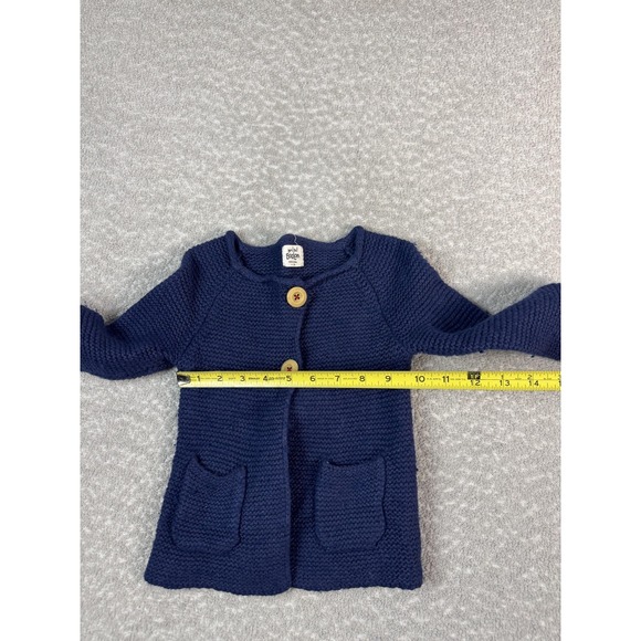 Mini Boden Cardigan Sweater Girls 4-5 Blue Knit Wool Cashmere Buttons Front - Picture 4 of 7